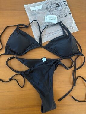 Century Star Black Thong String Bikini